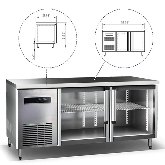 KingsBottle 59" Double Glass Back Bar Cooler for Multiple Bottles-On Sale