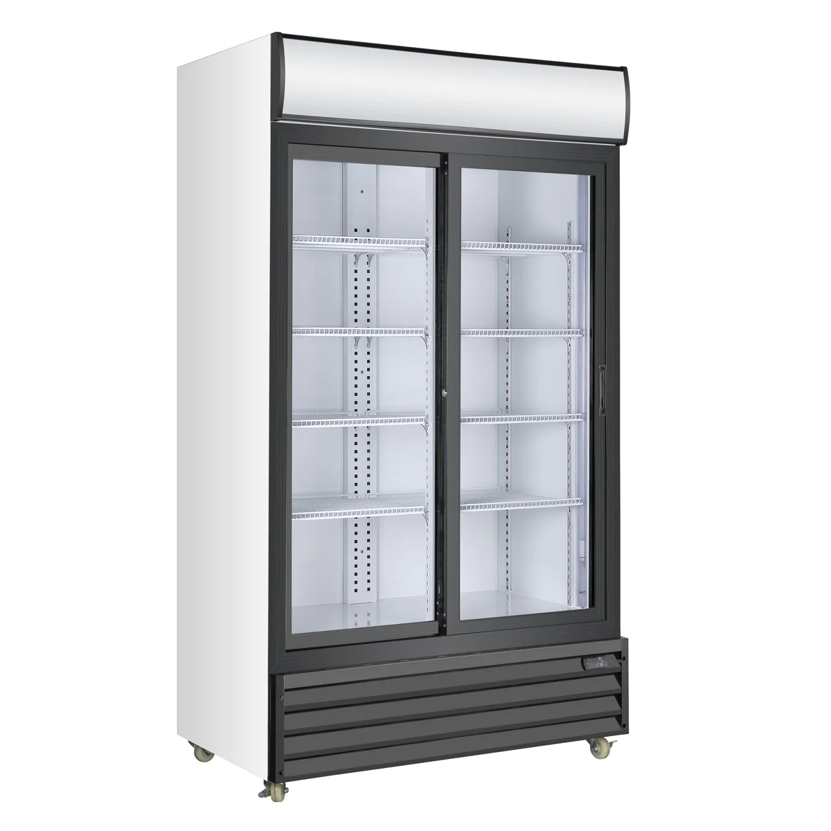 KingsBottle Double Sliding Door Display Beverage Cooler Refrigerator