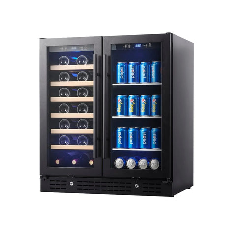 KingsBotlle 30" Combination Beer and Wine Cooler with Low-E Glass Door