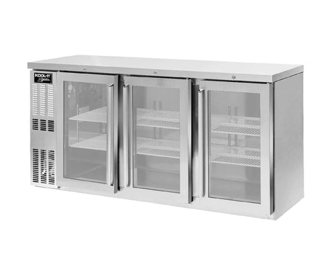 Kool-It KNB-72-3SG - 72" Wide - 3 Door Stainless Steel Back Bar