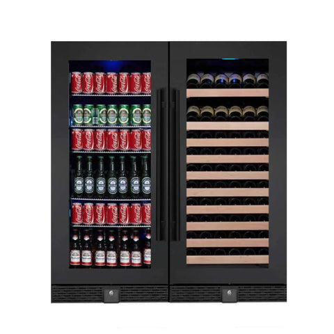 KingsBottle 56" Upright Wine And Beverage Refrigerator Combo With Glass Door