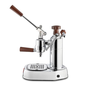 La Pavoni Europiccola Chrome with Wood 8 Cup Espresso Machine EPW-8