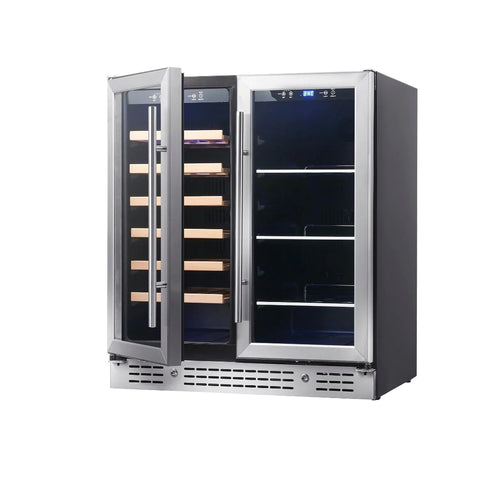 KingsBotlle 30" Combination Beer and Wine Cooler with Low-E Glass Door