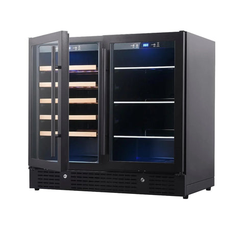 KingsBottle 36" Beer and Wine Cooler Combination with Low-E Glass Door